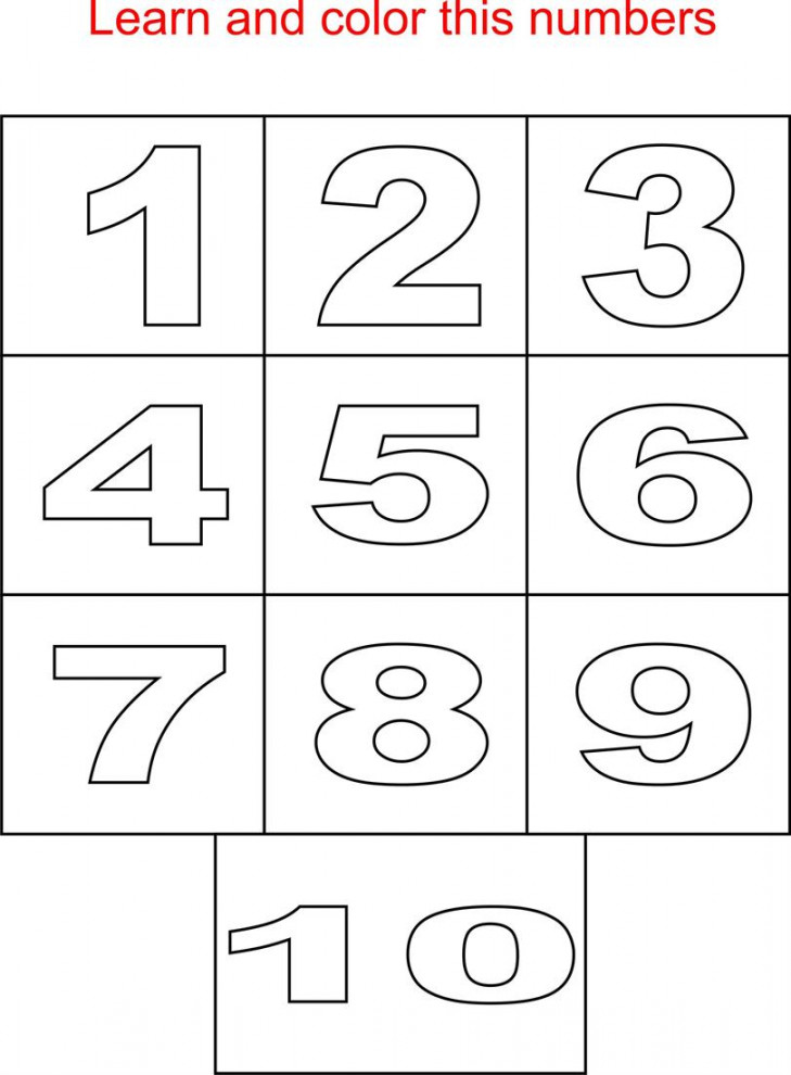 Numbers coloring pages for kids !