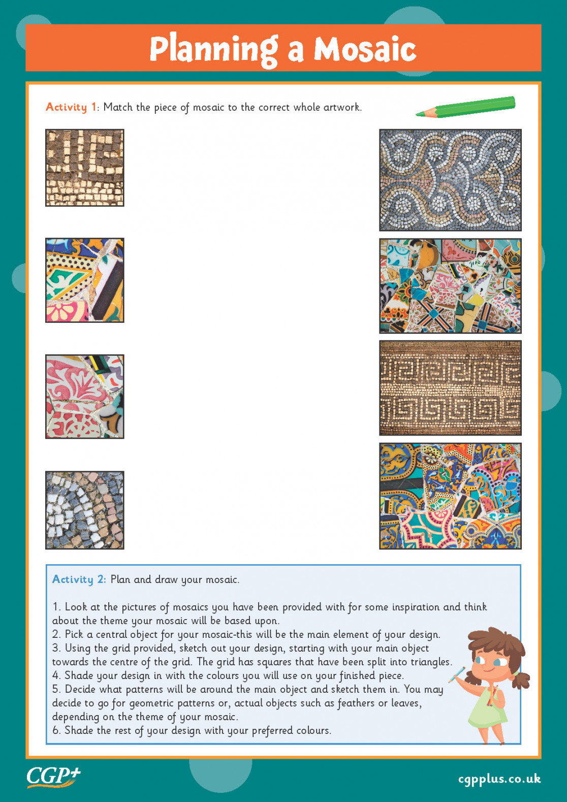 Planning a Mosaic (Years -)  CGP Plus