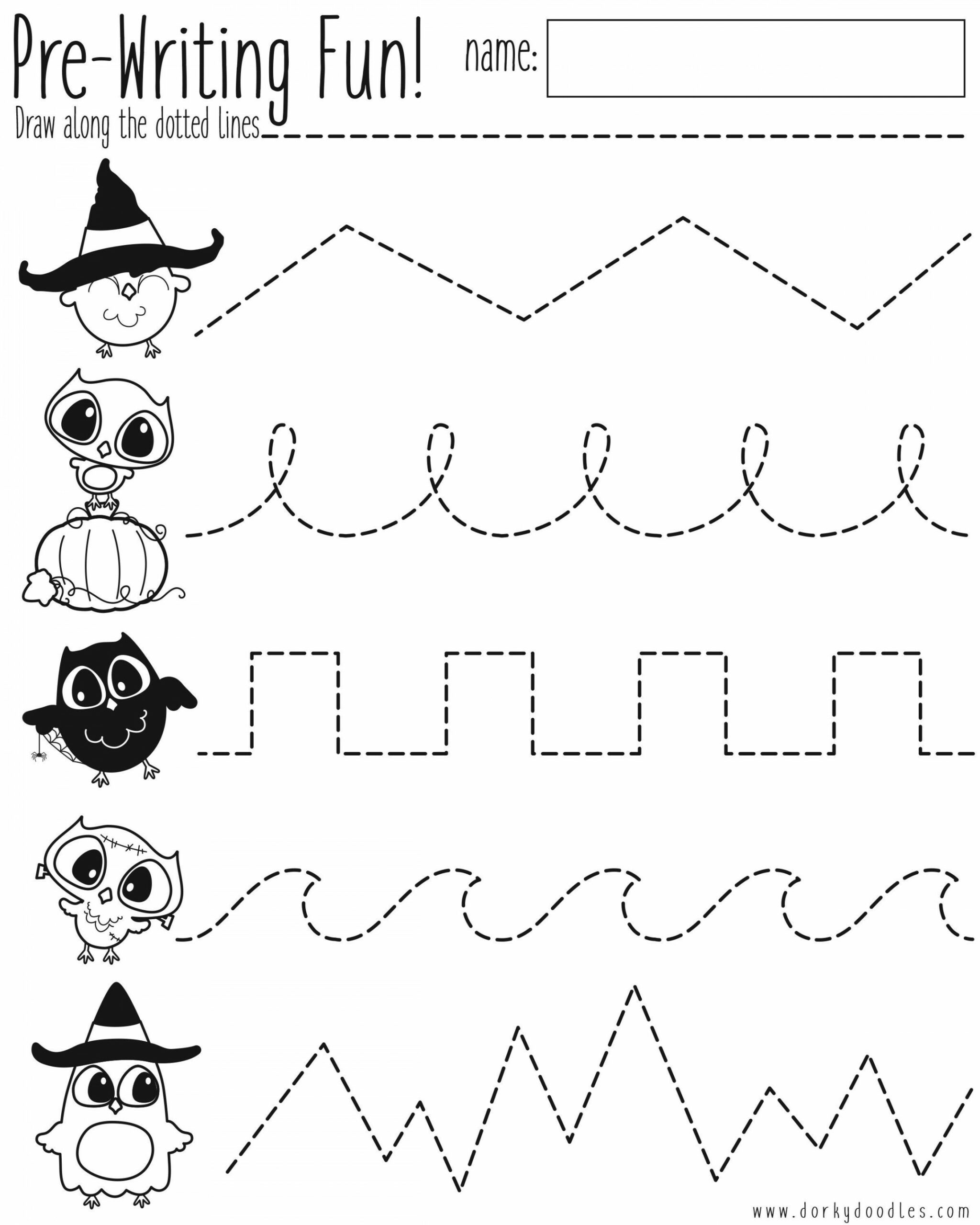 Pre-Writing Practice Halloween Worksheet  Halloween worksheets