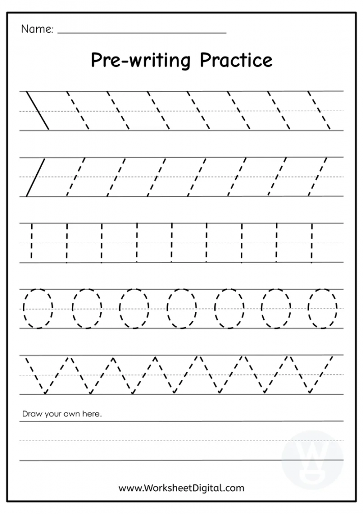 Pre Writing Practice - Worksheet Digital