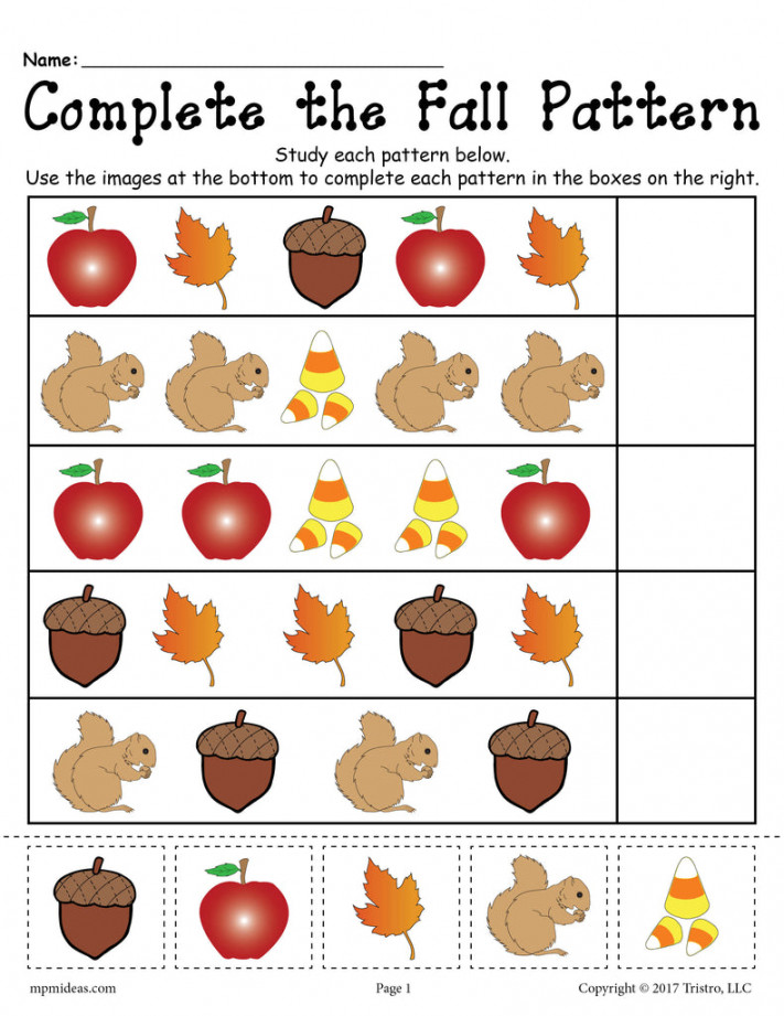 Printable Fall Pattern Worksheet! – SupplyMe