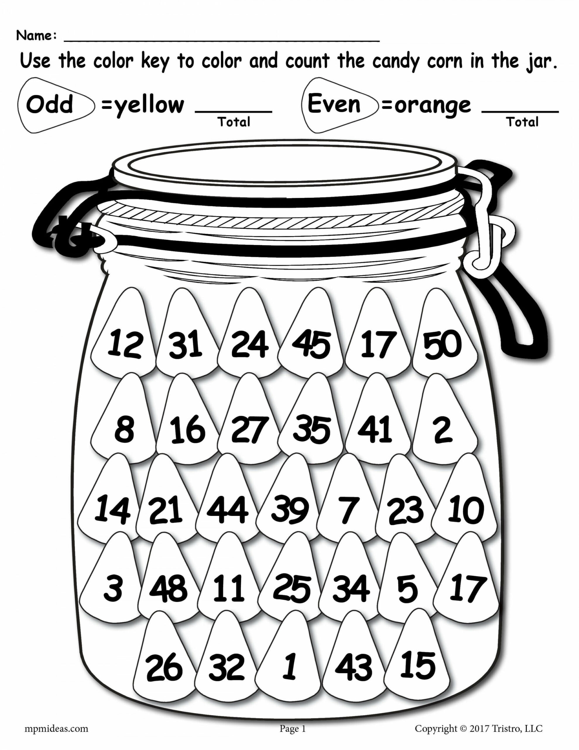 Printable Fall Themed Odd and Even Worksheet!  nd grade math