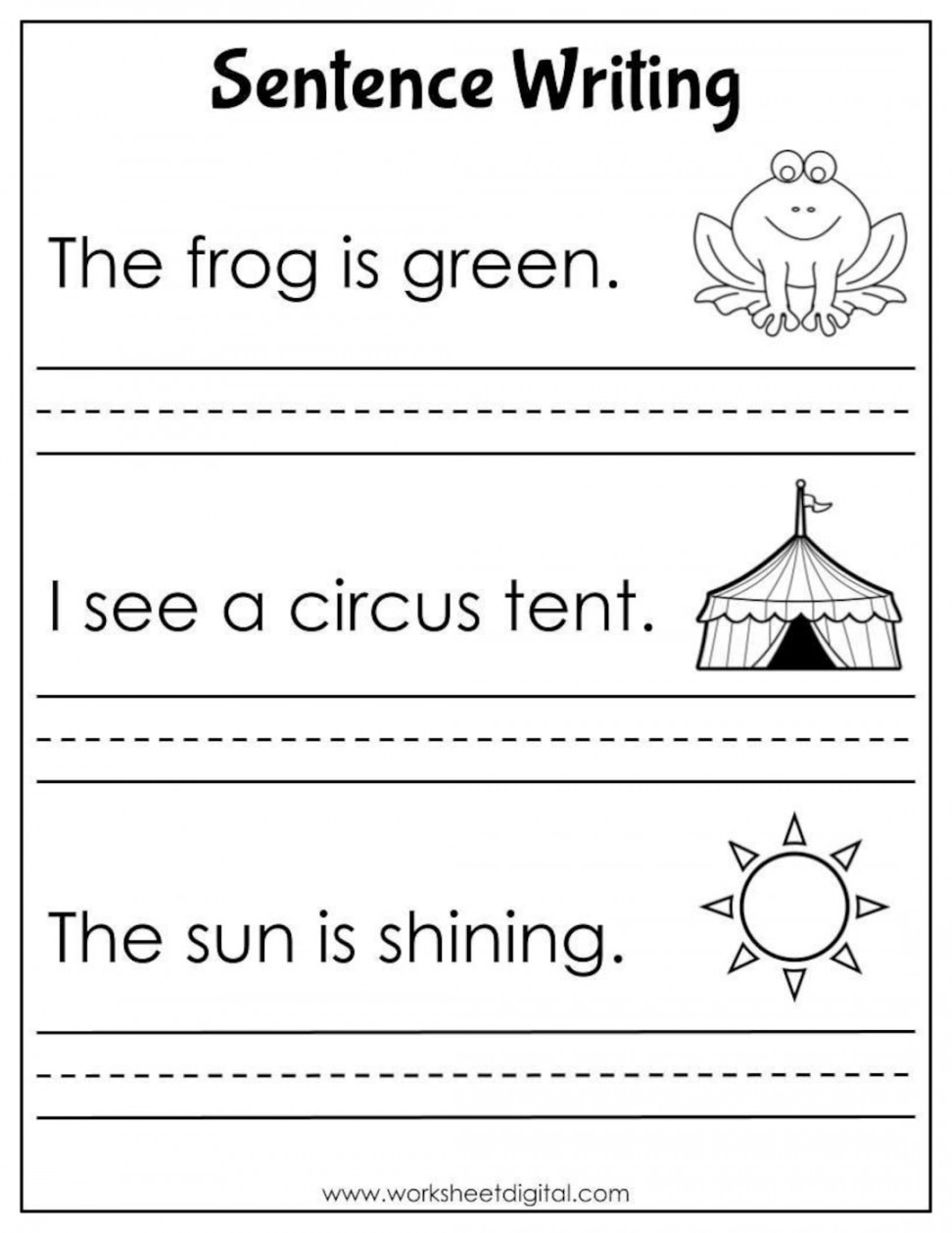 Printable Sentence Writing Worksheets Simple - Etsy