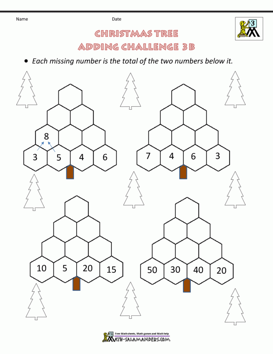 rd Grade Christmas Math Worksheets