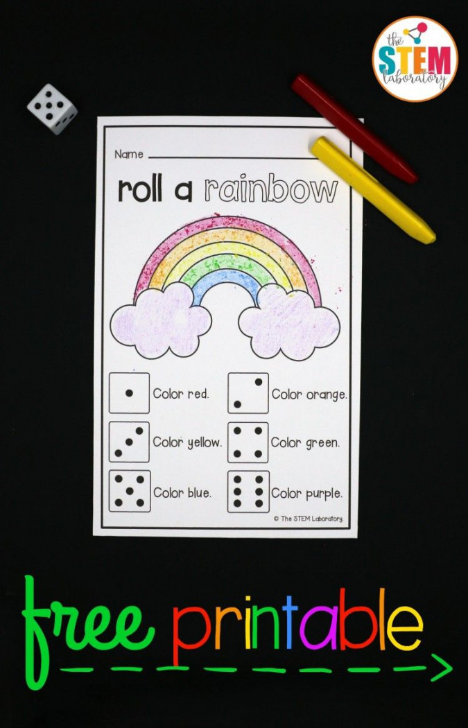 Roll a Rainbow  Rainbow activities, Kindergarten activities