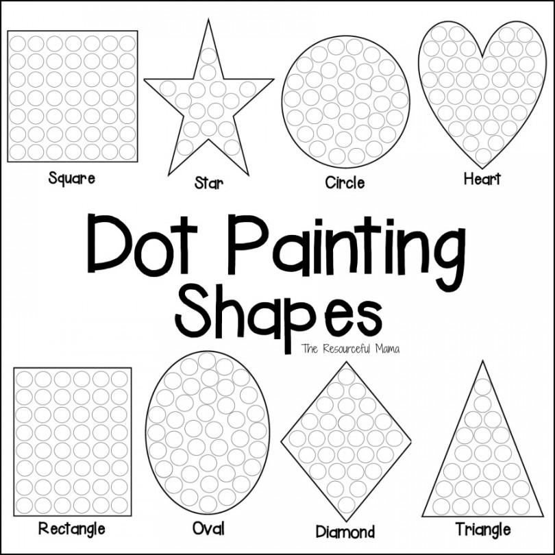 Shapes Dot Painting Free Printable - The Resourceful Mama