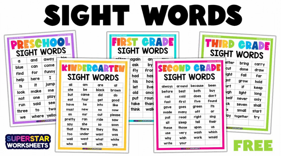 Sight Words - Superstar Worksheets