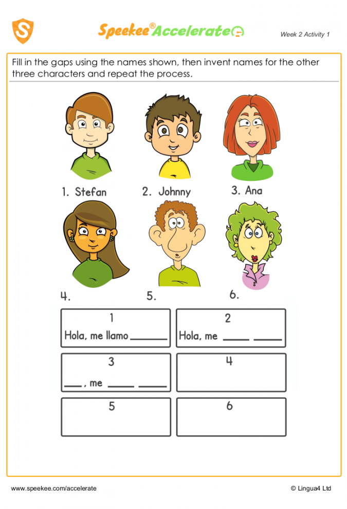 Spanish Printable: Free printable Spanish worksheets for elementary