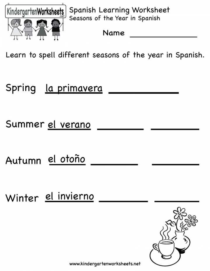 spanish worksheets for kindergarten  Free Spanish Learning