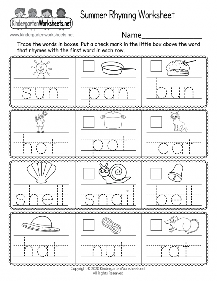 Summer Rhyming Worksheet - Free Printable, Digital, & PDF