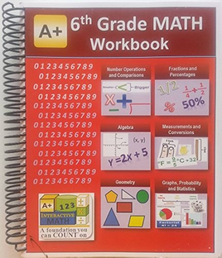 th Grade Math Workbook (Printed B&W Plasti-coil bound) (