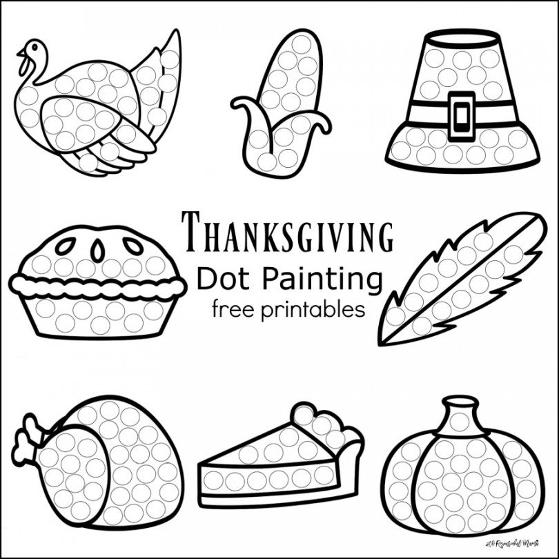 Thanksgiving Dot Painting Free Printables - The Resourceful Mama