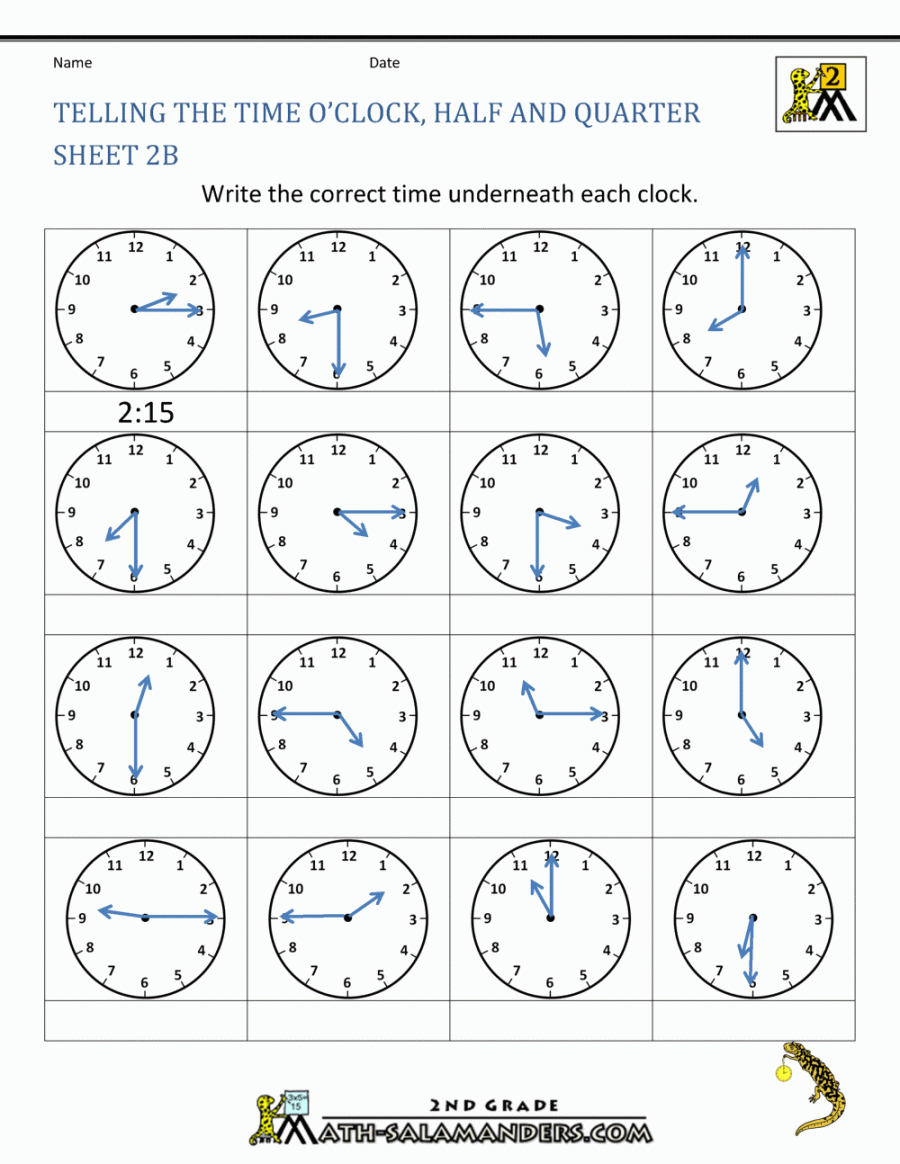 Time Worksheet O