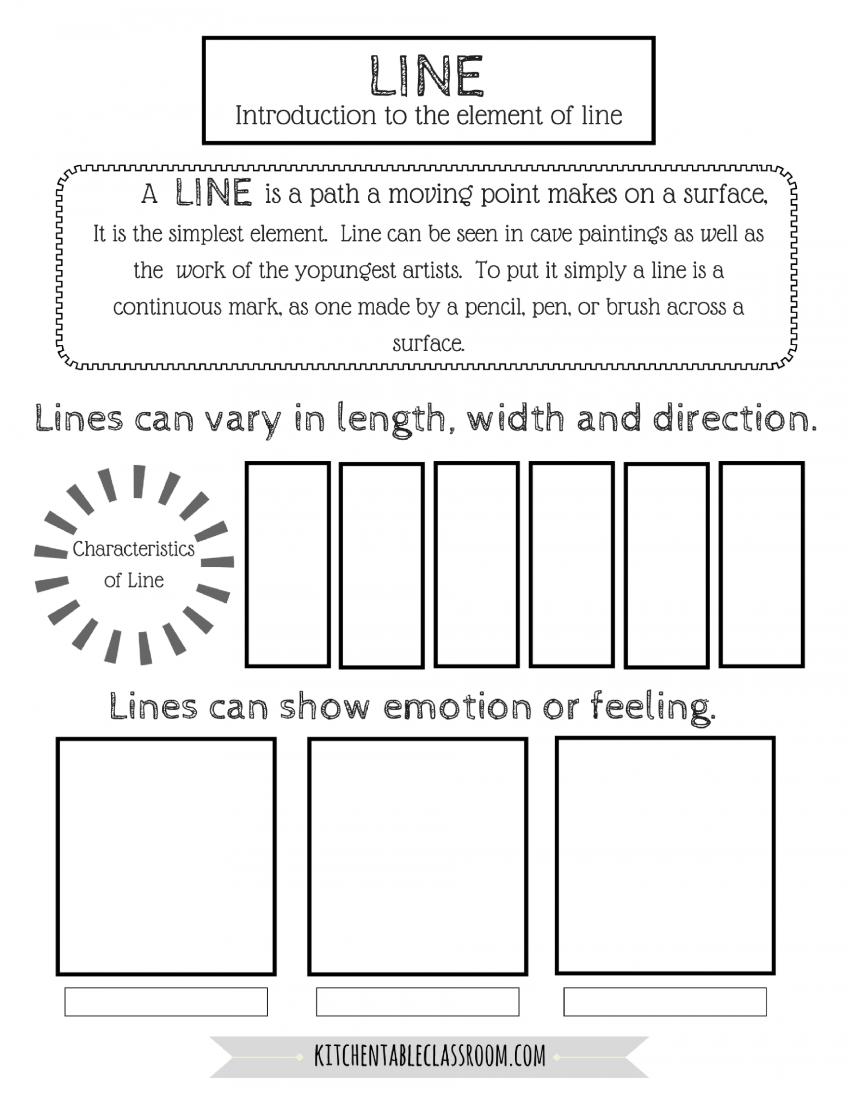 Types of Lines in Art- A Free Element of Line Printable - The