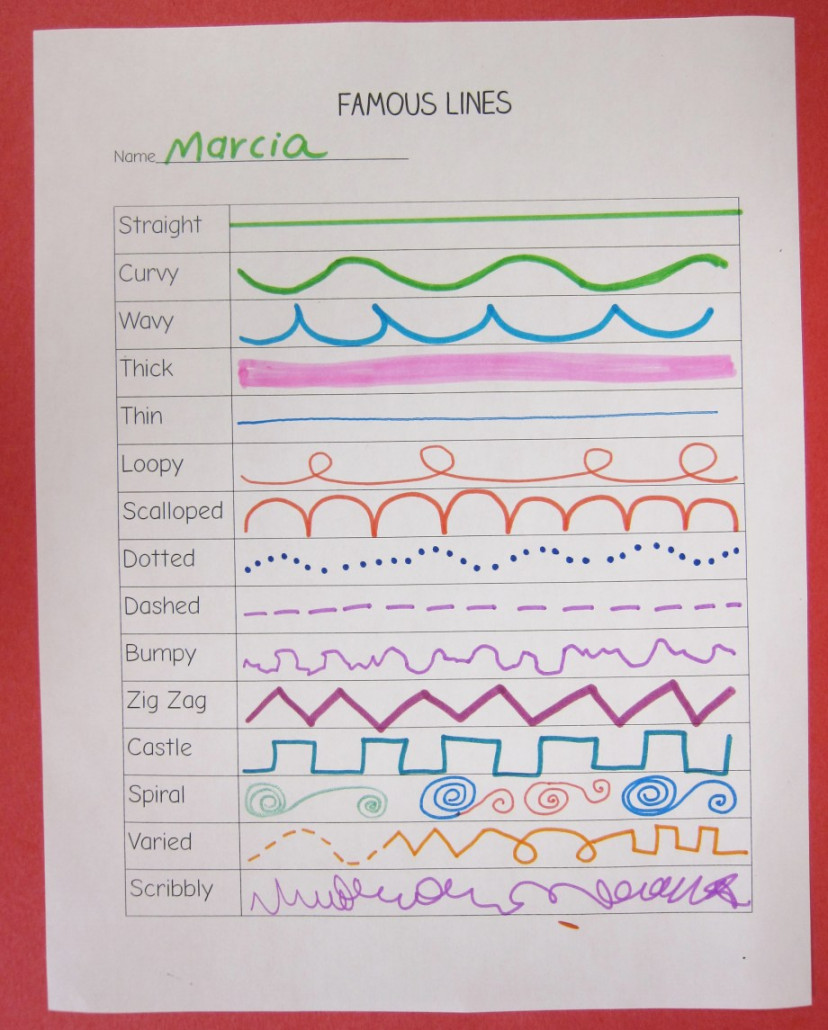 Types of Lines in Art Handout – Art is Basic  An Elementary Art Blog