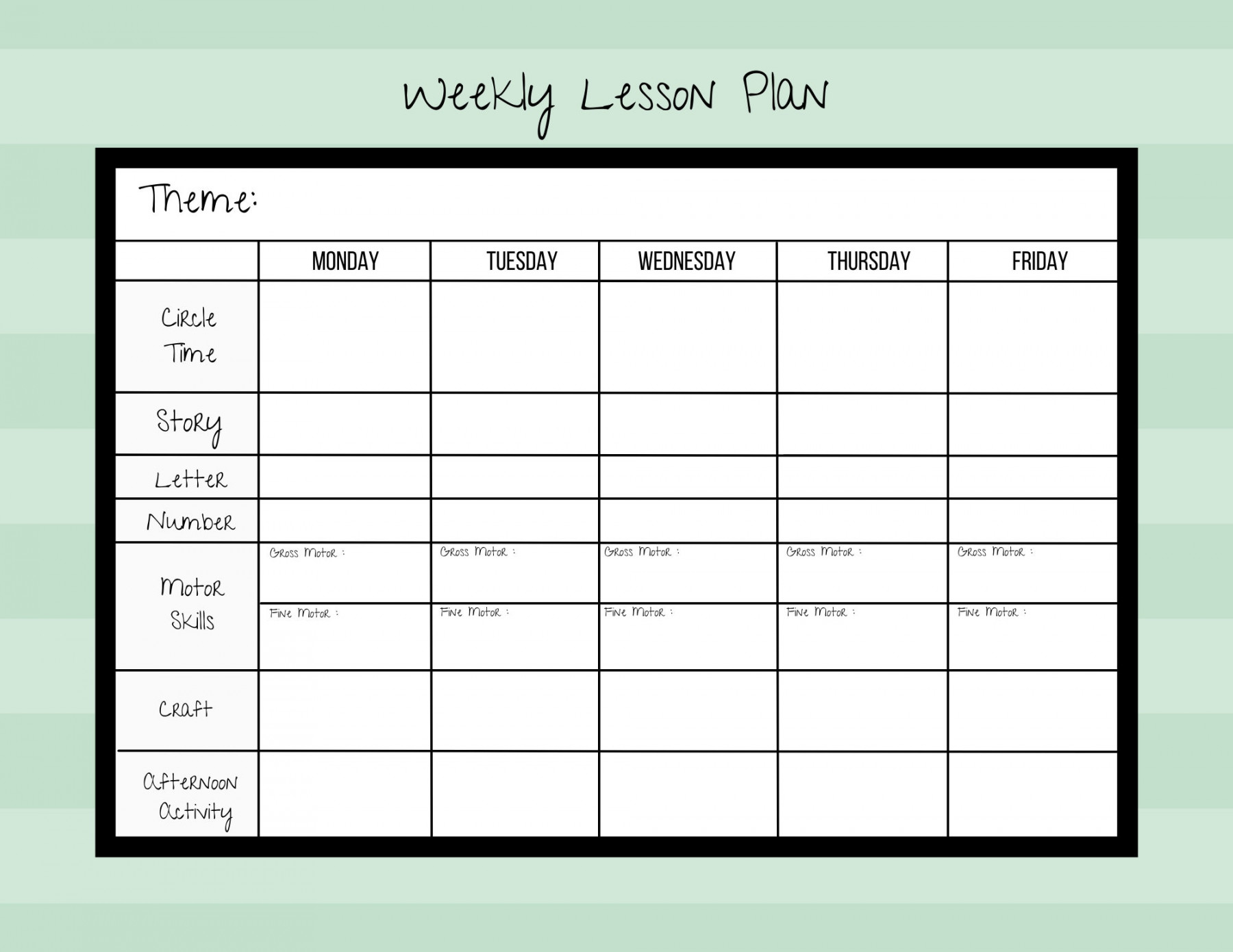 Weekly Lesson Plan for Pre-k/preschool/kindergarten/daycare - Etsy UK