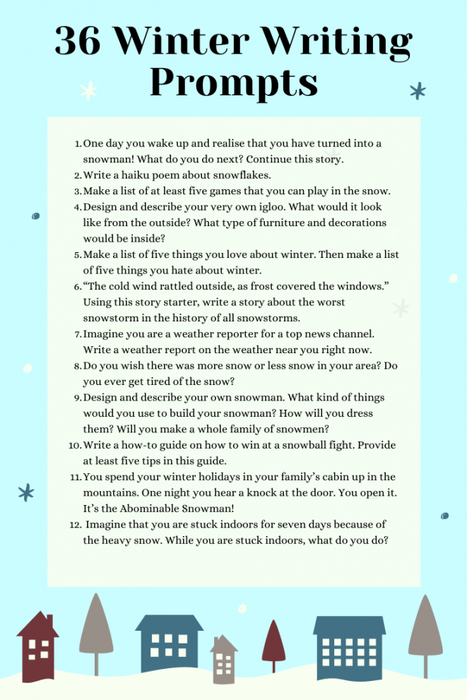 Winter Writing Prompts For Kids  Imagine Forest