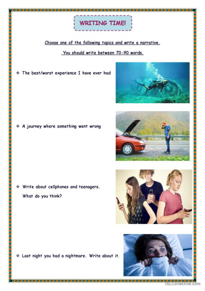 Writing Time! Intermediate level: English ESL worksheets pdf & doc