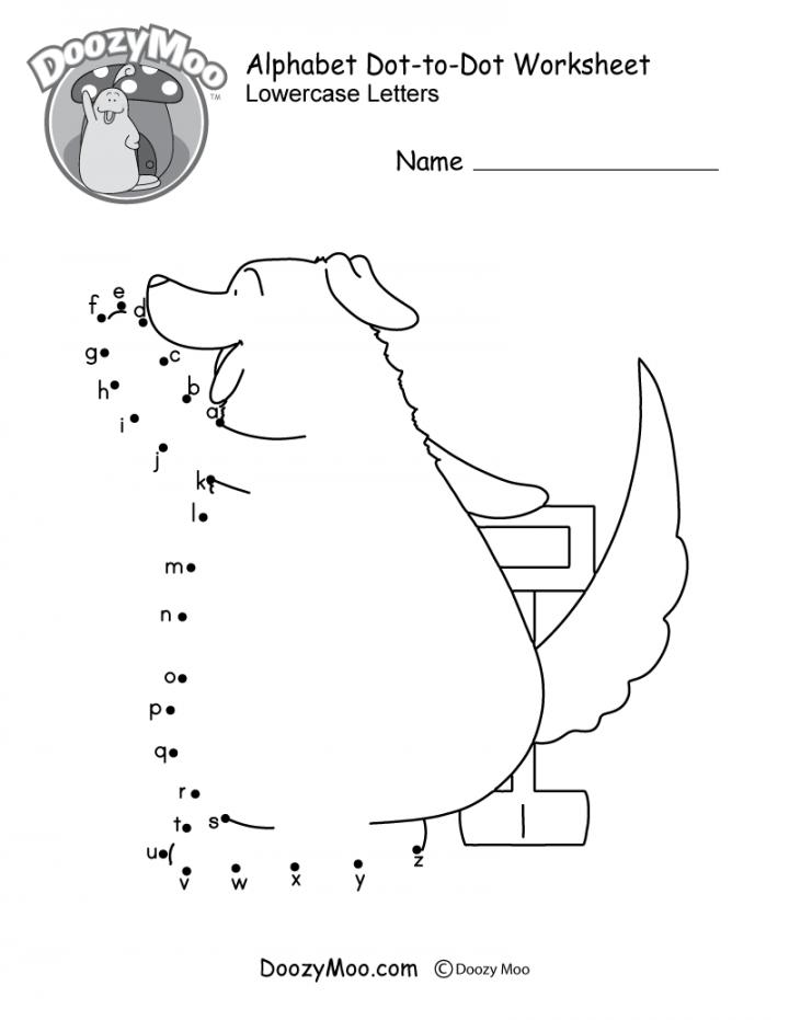 Alphabet Dot-to-Dot Worksheet (Free Printable) - Doozy Moo