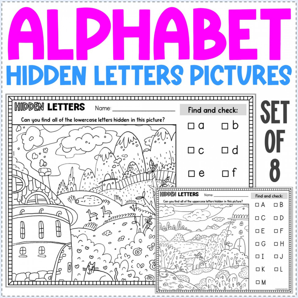 Alphabet Hidden Letters Pictures Letter Recognition - Etsy