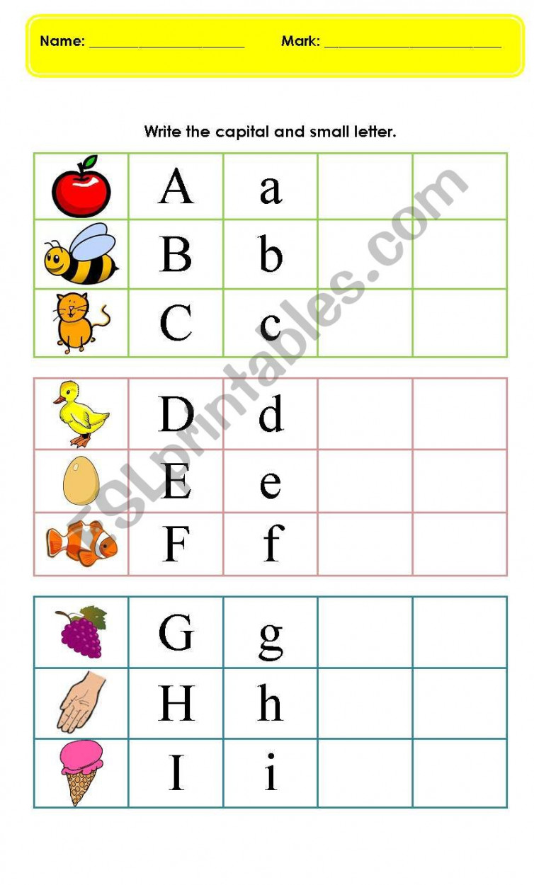 Alphabet Worksheet - writing Aa-Zz - ESL worksheet by tanya_maysarah