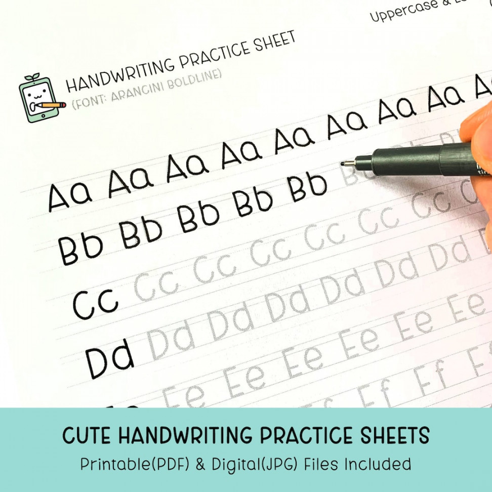 Cute Handwriting Practice Sheets, Printable Handwriting Worksheets