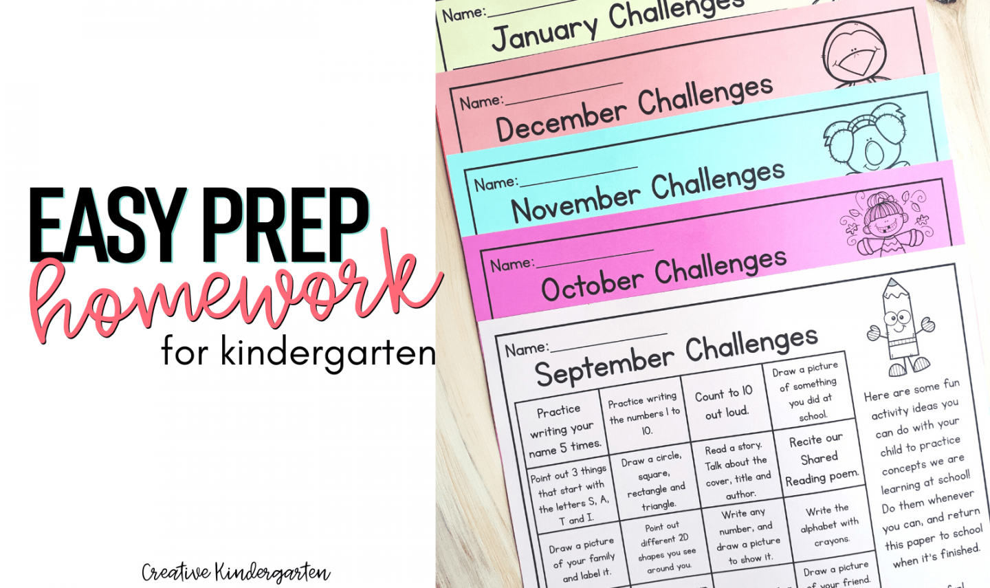 Easy Prep Homework For Kindergarten - Creative Kindergarten