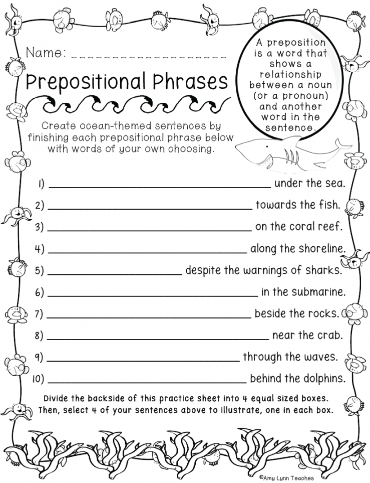 Fourth Grade Ocean Themed Worksheets  Standards Aligned Printables