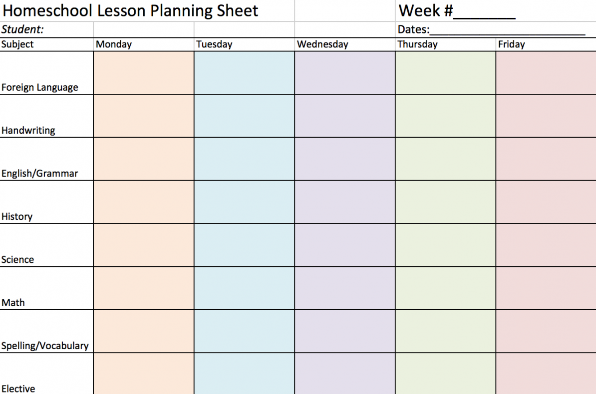 Free Homeschool Lesson Planning Sheet  Simply Being Mommy