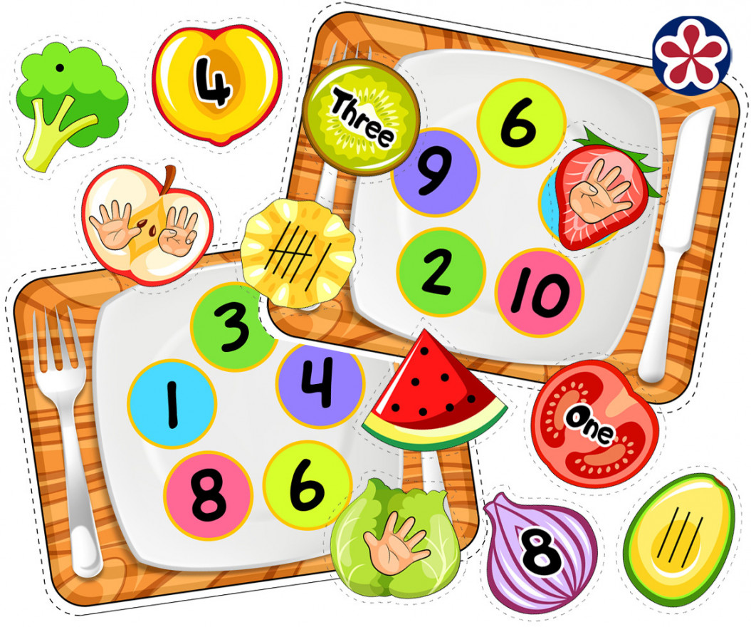 Fruit and Vegetable Math Matching Activity. TeachersMag