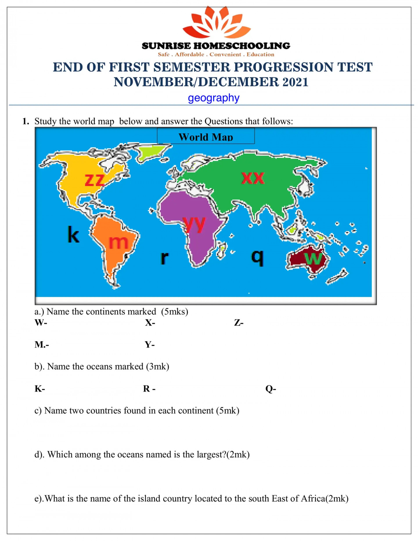 GEOGRAPHY YEAR  Interactive Worksheet – Edform