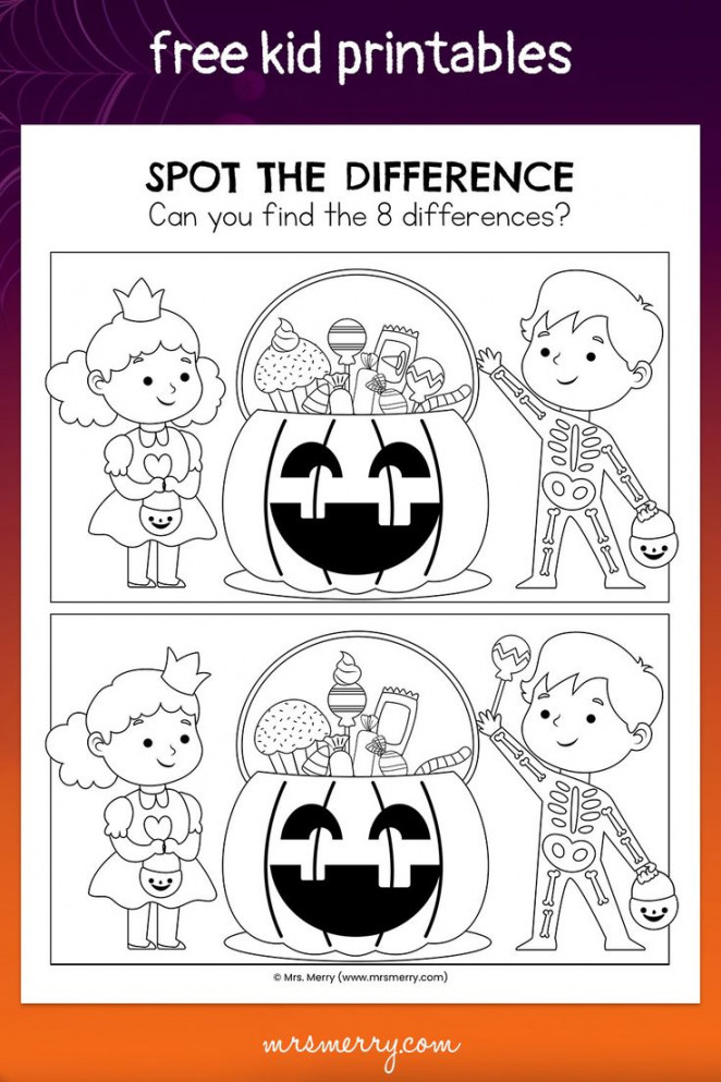 Halloween Spot the Difference Printables  Mrs