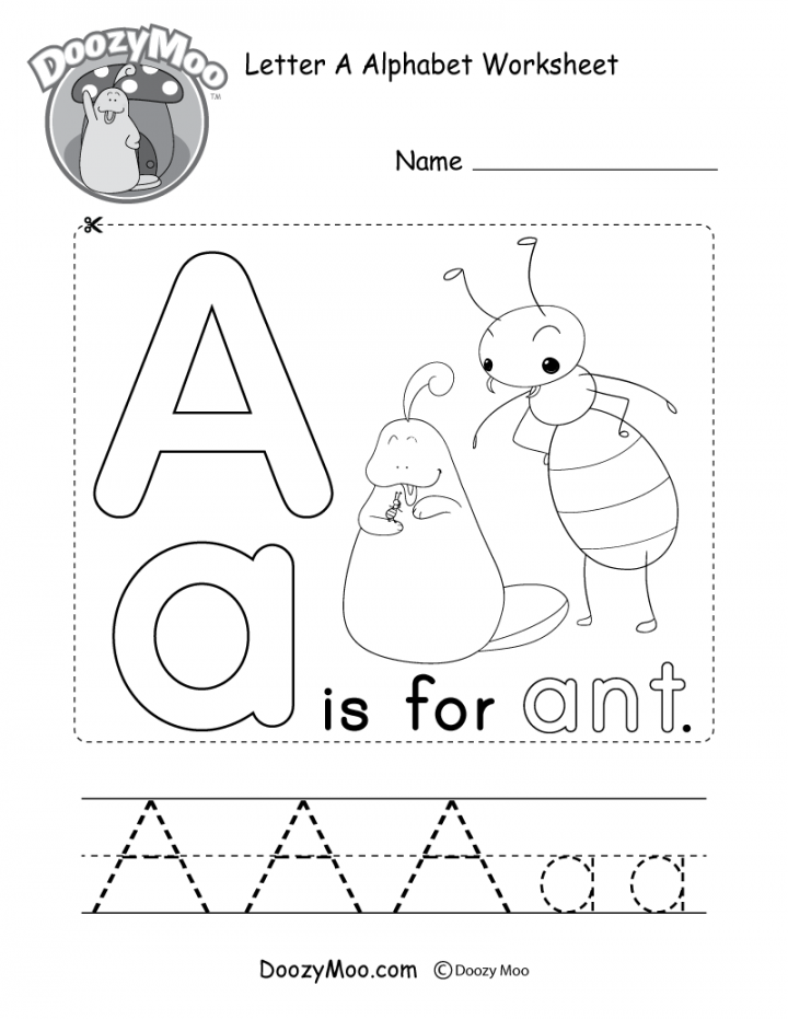 Letter A Alphabet Activity Worksheet - Doozy Moo