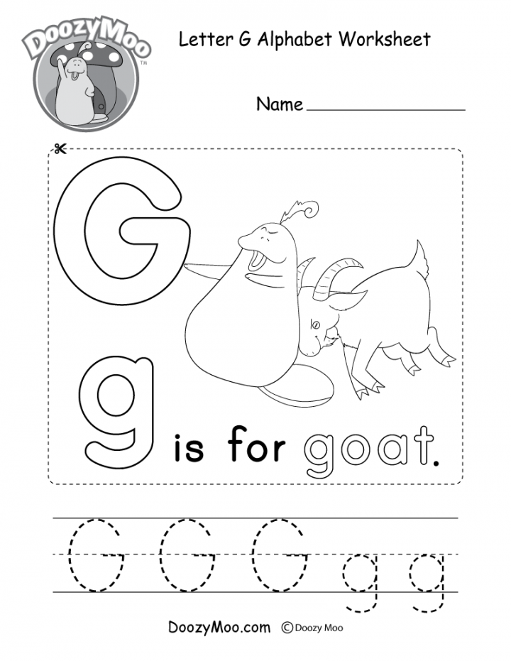 Letter G Alphabet Activity Worksheet - Doozy Moo