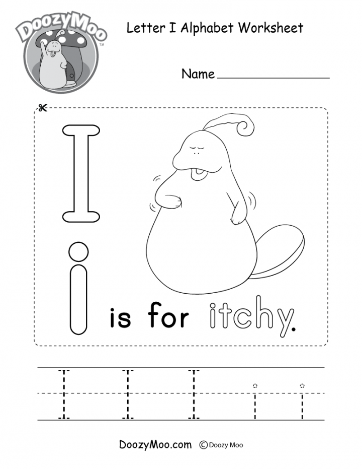 Letter I Alphabet Activity Worksheet - Doozy Moo