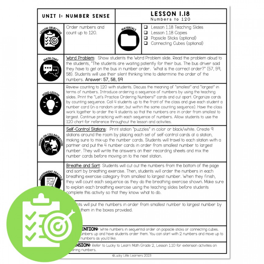 Lucky to Learn Math - st Grade - Lesson