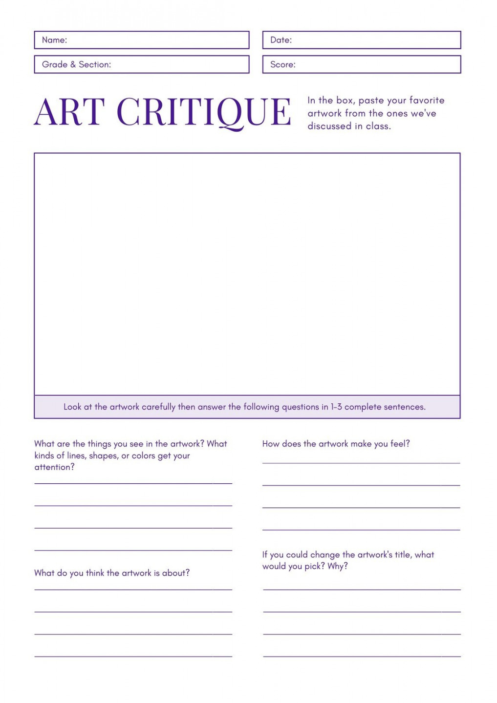 Page  - Free custom printable art worksheet templates  Canva