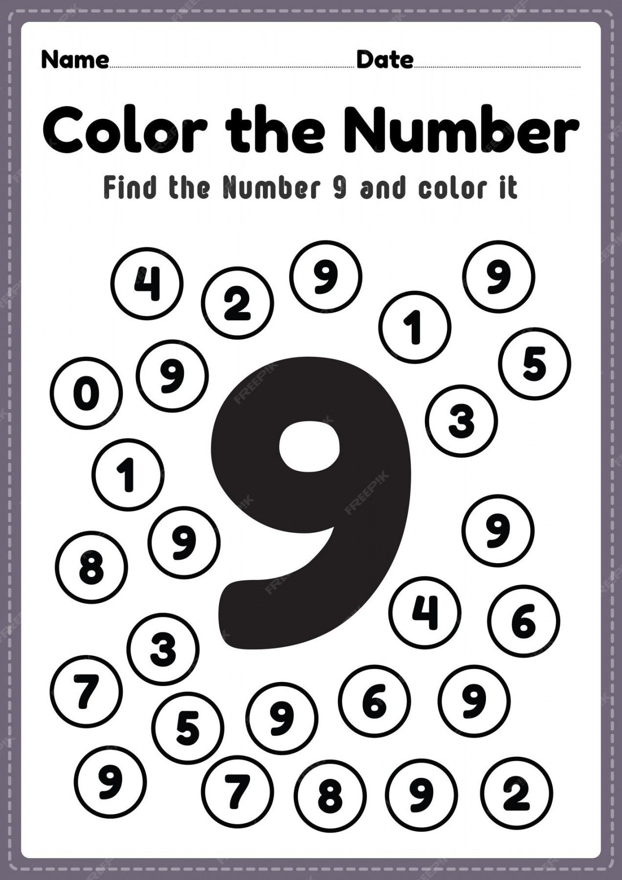 Premium Vector  Number worksheets for preschool number  coloring