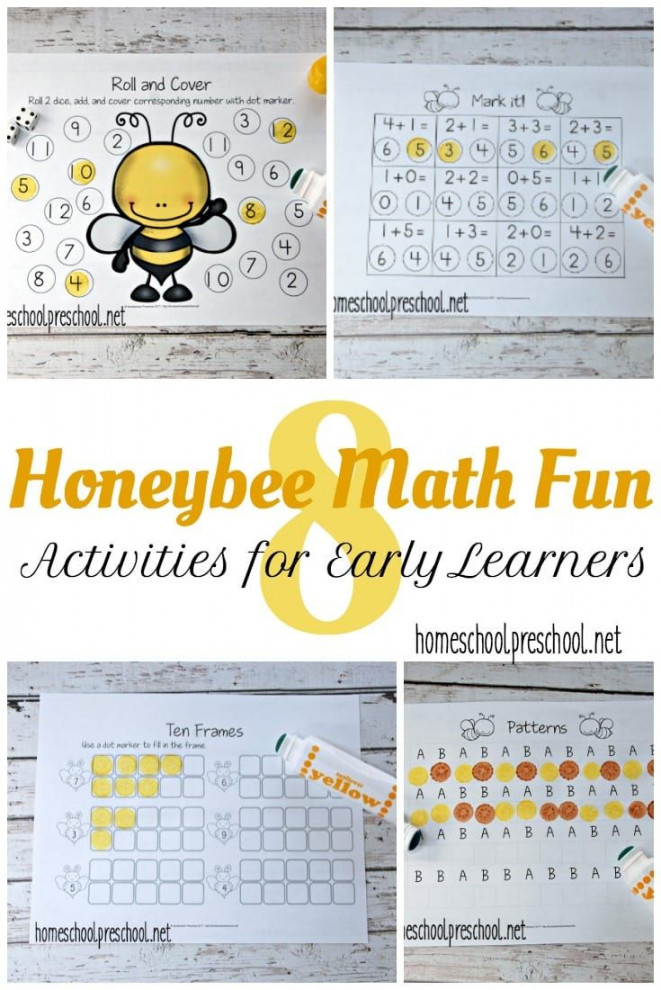 Printable Honey Bee Math Activities for Preschoolers  Math