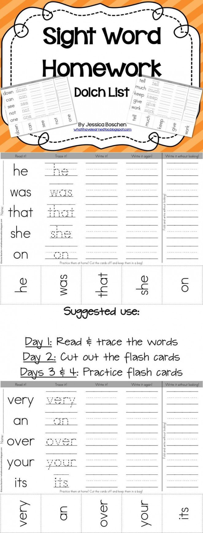 Sight word homework  Sight words homework, Sight words, Teaching