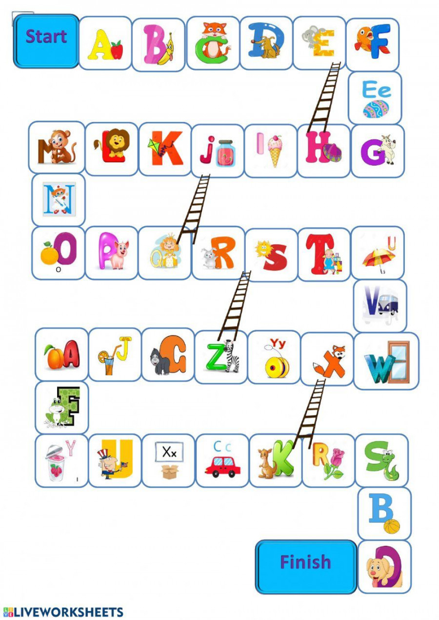 The alphabet game worksheet  Live Worksheets