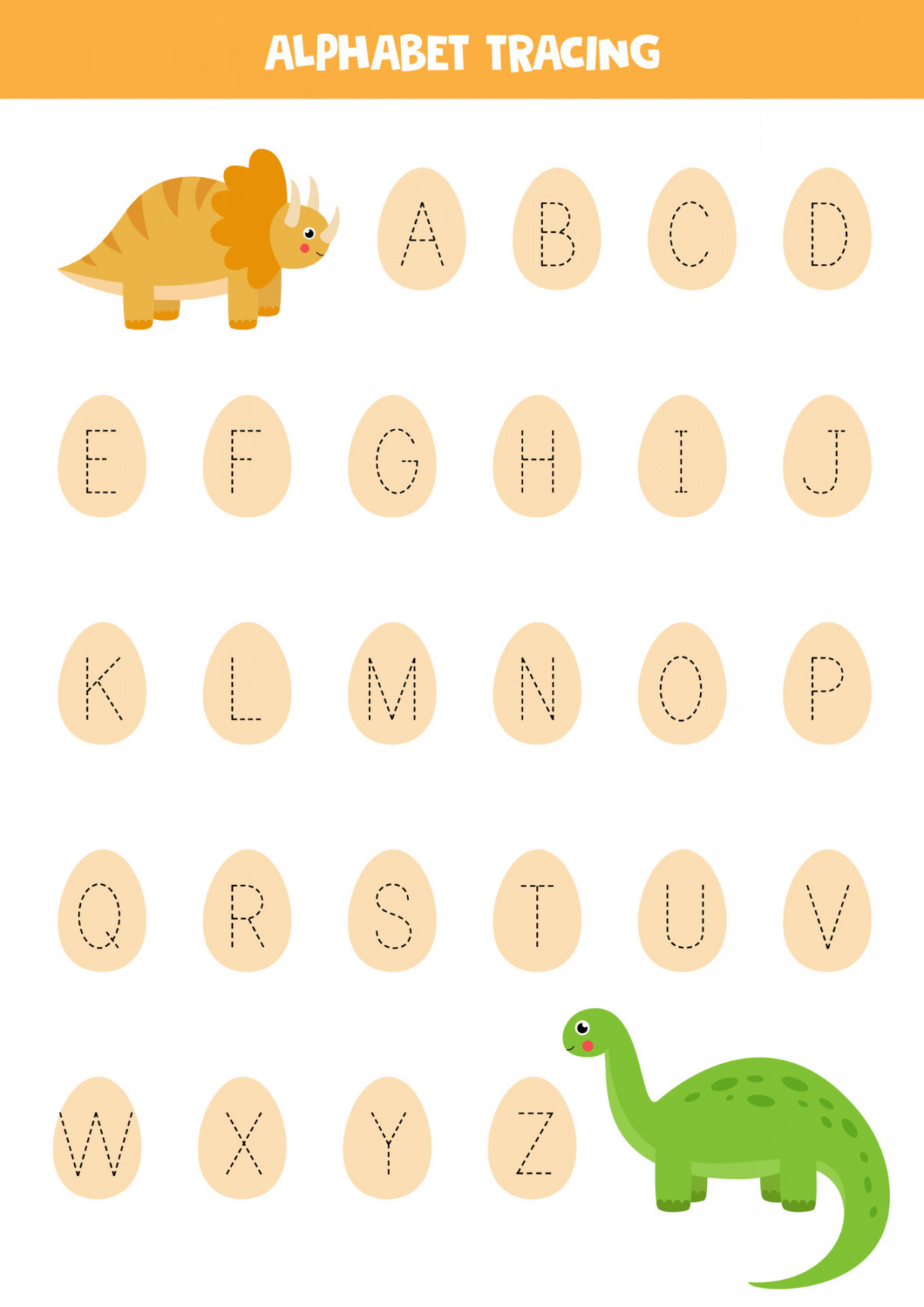 Tracing letters of English alphabet