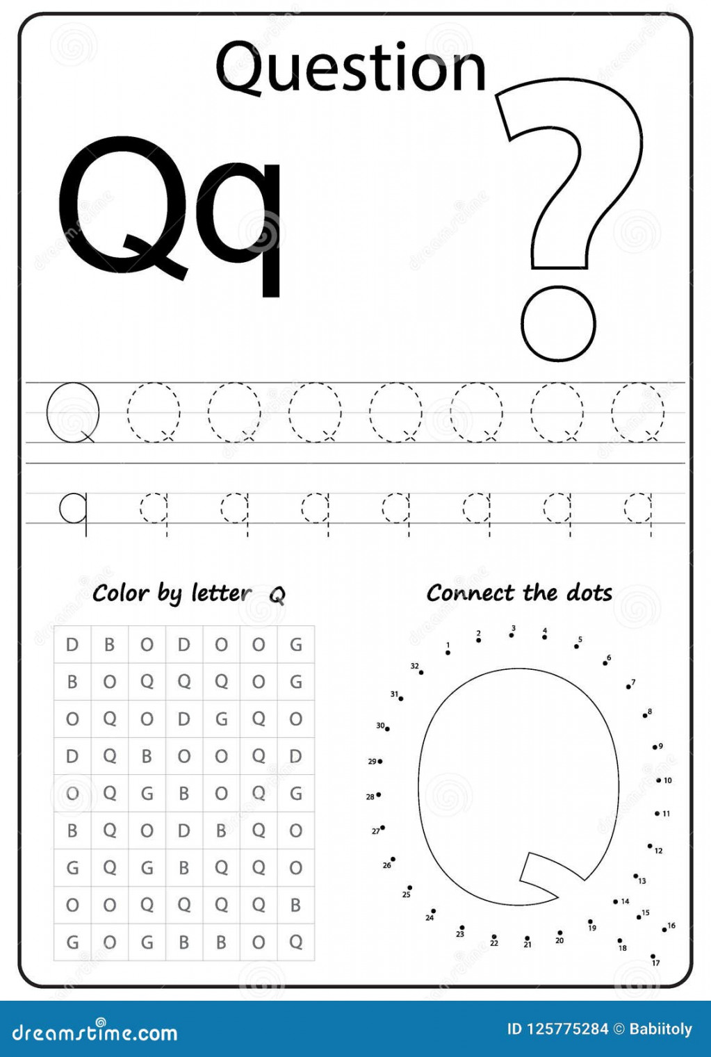 Writing Letter Q. Worksheet