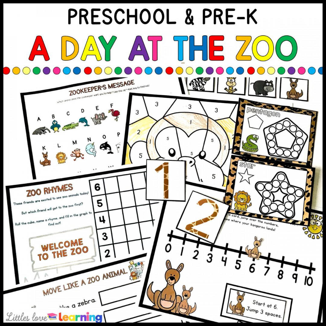 A DAY AT THE ZOO PRESCHOOL ACTIVITY PACK