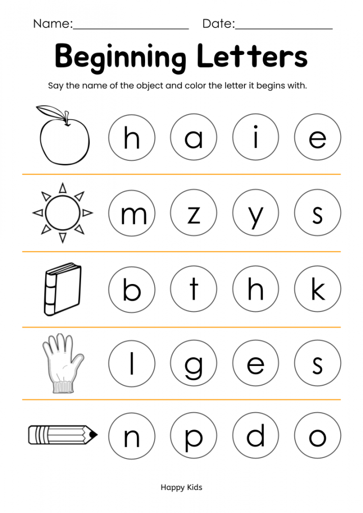 Beginning Letters Say and Color  Made By Teachers