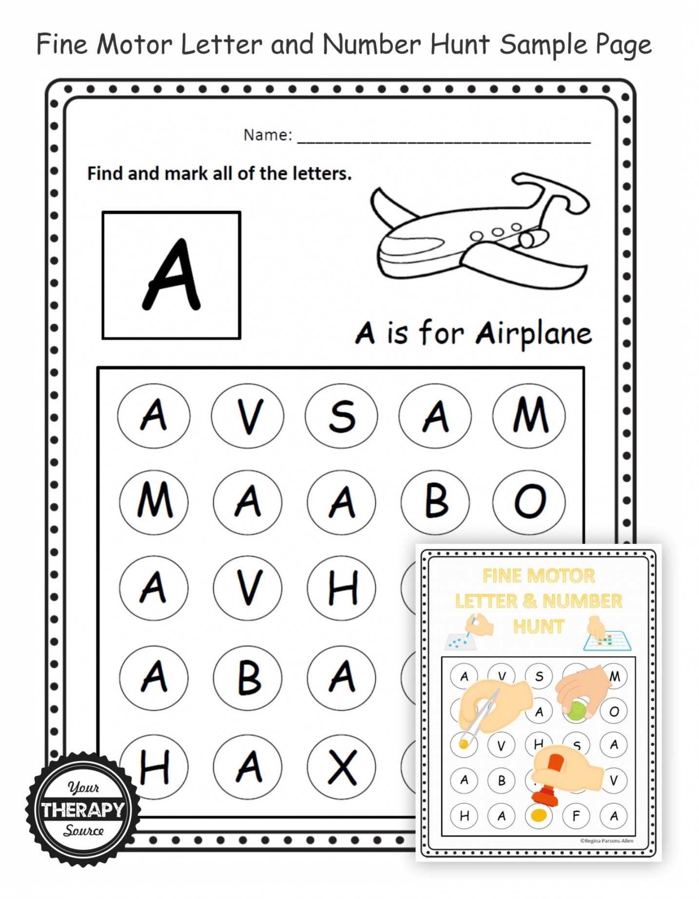 Fine Motor Letter and Number Hunt