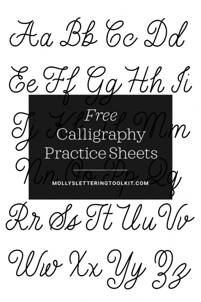 Free Calligraphy Practice Sheets: Everlasting Monoline Style