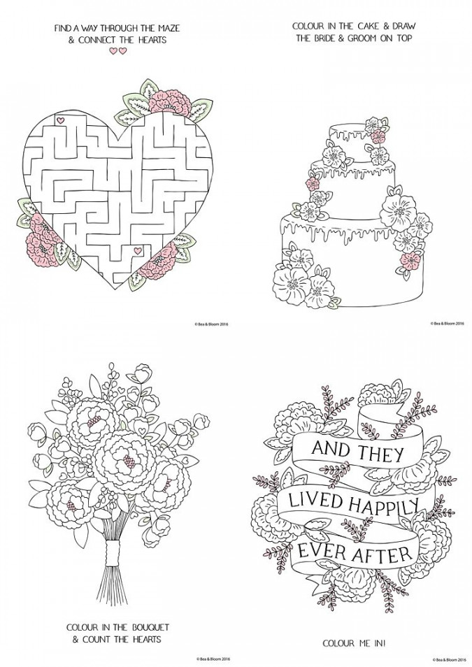 Free Download Printable Wedding Colouring Sheets for Kids