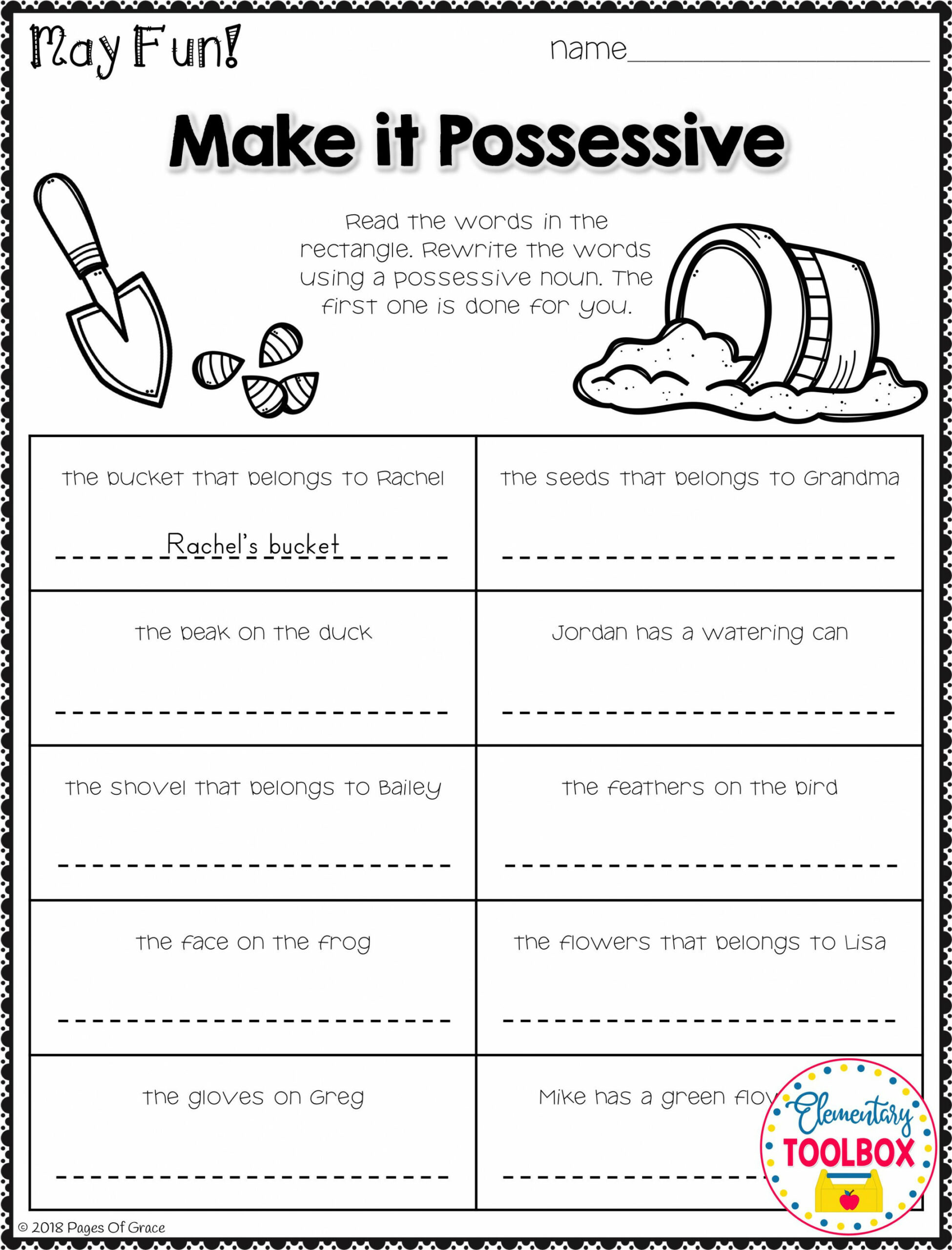 Grammar Worksheet for May (nd & rd Grade)  Distance Learning