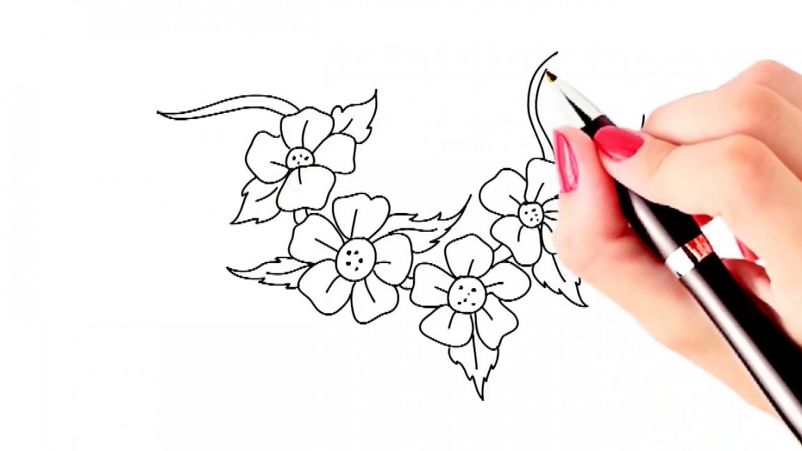 How to draw beautiful flowers easy and simple drawing  YZArts  YZArts